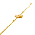 Shiny Sleek 21k Gold Clover Leaf Bracelet 