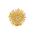 Charming Elevated 22k Gold CZ Statement Ring