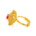 Palatial Dazzling 22k Gold CZ Statement Ring