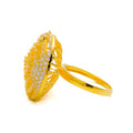Luscious Oval 22k Gold CZ Statement Ring