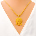Brilliant Heirloom Tasseled 22k Gold Pendant Set 