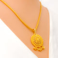 Brilliant Heirloom Tasseled 22k Gold Pendant Set 