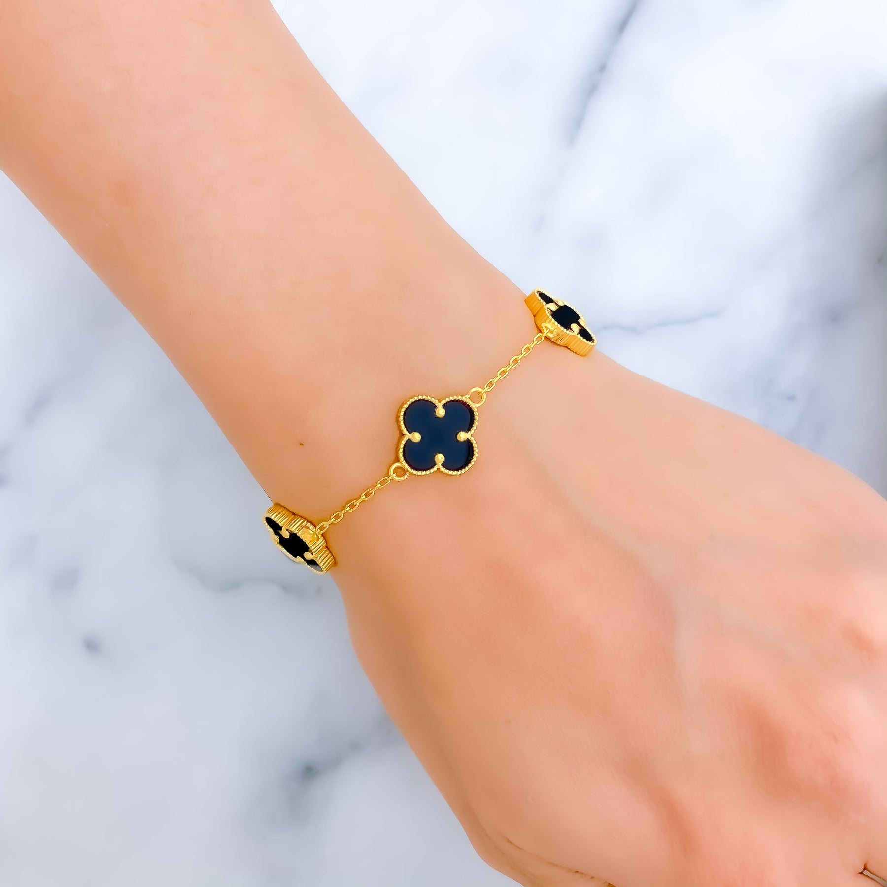 Black Clover Bracelet Gold