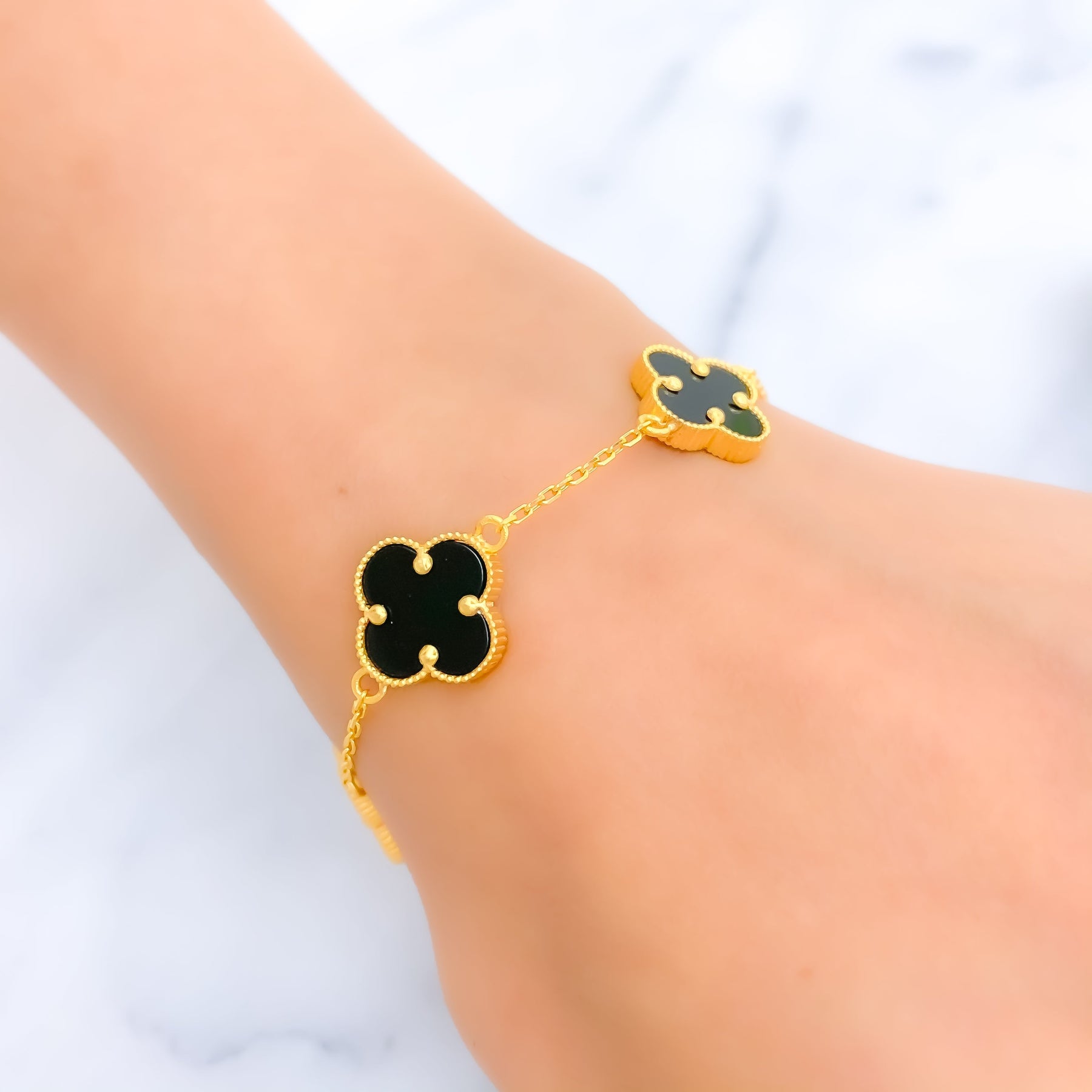 Black Clover 22K Gold Bracelet – KAPES Fine Jewelry