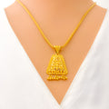 Elegant Tapering 22k Gold Floral Pendant Set