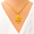 Distinctive Diamond Shaped 22k Gold Pendant Set