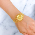 geometric-blooming-21k-gold-bangle-bracelet