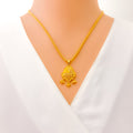 Delightful Dressy Posh 22k Gold Pendant Set 
