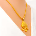 Delightful Dressy Posh 22k Gold Pendant Set 

