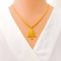 Traditional Festive Marquise 22k Gold Pendant Set 
