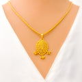Traditional Festive Marquise 22k Gold Pendant Set 