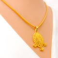 Traditional Festive Marquise 22k Gold Pendant Set 