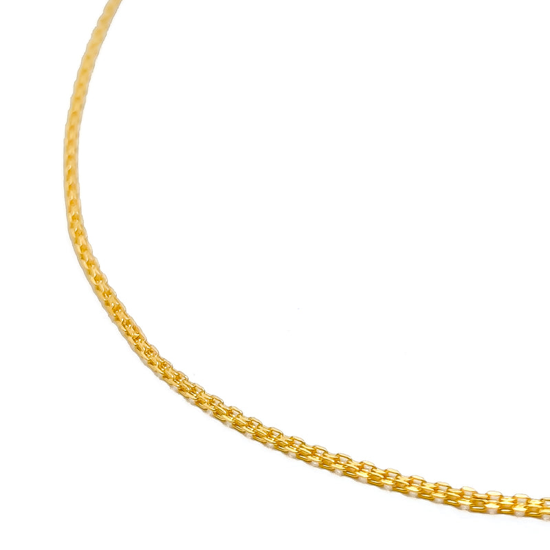 Classic Extra Thin Box 22K Gold Chain - 18"