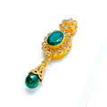 Mesmerizing Emerald Adorned 22k Gold Polki Pendant Set