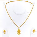 Distinctive Diamond Shaped 22k Gold Pendant Set