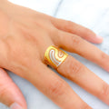 Reflective Asymmetrical 21K Gold Ring 