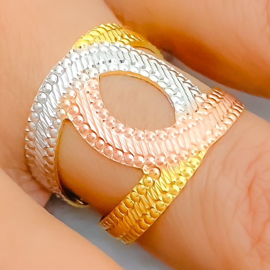 Magnificent Long 21K Gold Necklace Set w/ Bracelet + Ring