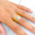 Multi-Tone Abstract 21K Gold Ring 