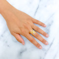 Bold Colorful 21K Gold Ring 