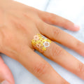 Bold Colorful 21K Gold Ring 