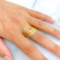 Fancy Bright 21K Gold Dapper Ring 