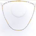 Fancy Alternating Beaded 18K Gold Chain 
