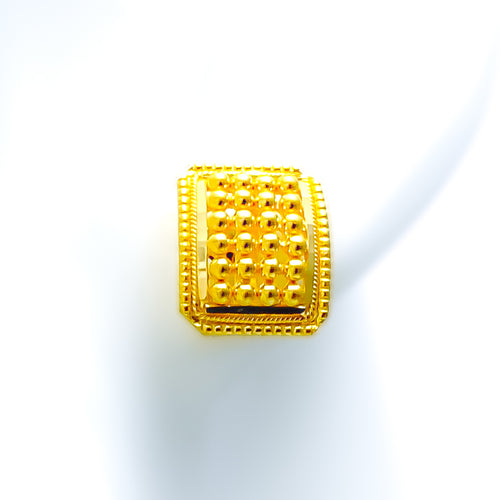 Captivating Rectangular Bead 22k Gold Earrings 