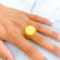 Elegant Oval 21K Gold Coin Ring