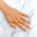 Graceful Netted Marquise 21K Gold Ring