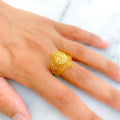 Graceful Netted Marquise 21K Gold Ring