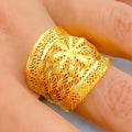 Draped Floral Net 21K Gold Ring