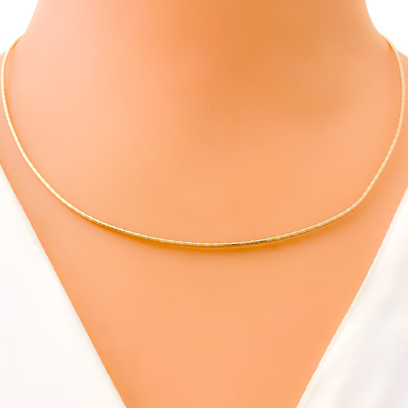 Luminous Alluring 22k Gold Two-Tone Necklace