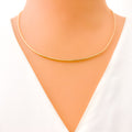 Luminous Alluring 22k Gold Two-Tone Necklace