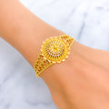 Textured Domed Flower 22k Gold Bracelet