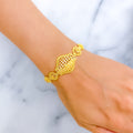 Delicate Curved 22k Gold Flower Bracelet