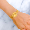 Decorative Netted Floral 22k Gold Bracelet