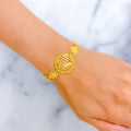 Paisley Adorned Dome 22k Gold Bracelet