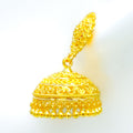 Majestic Dotted Flower 22k Gold Jhumki Earrings 