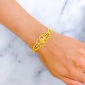 Geometric Mesh Flower 22k Gold Bracelet