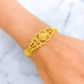 Geometric Mesh Flower 22k Gold Bracelet