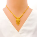 Trendy Floral 22k Gold Necklace Set