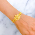 Festive Floral 22k Satin Gold Bracelet