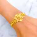 Festive Floral 22k Satin Gold Bracelet