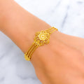 Palatial Floral Netted 22k Gold Bracelet