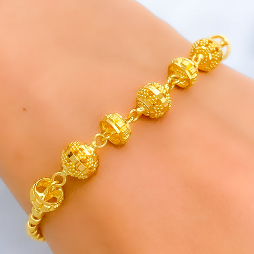 Decorative Orb 22k Gold Bracelet