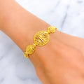 Traditional Striped Marquise 22k Gold Bracelet
