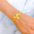 Alternating Netted Flower 22k Gold Bracelet