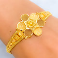 Alternating Netted Flower 22k Gold Bracelet