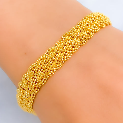Special Braided 21k Gold Rope Chain Bracelet
