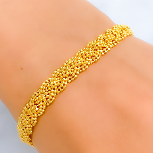 Timeless Three Chain 21k Gold Rope Bracelet